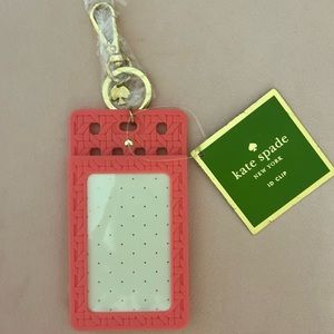 NWT Kate Spade Coral ID Clip